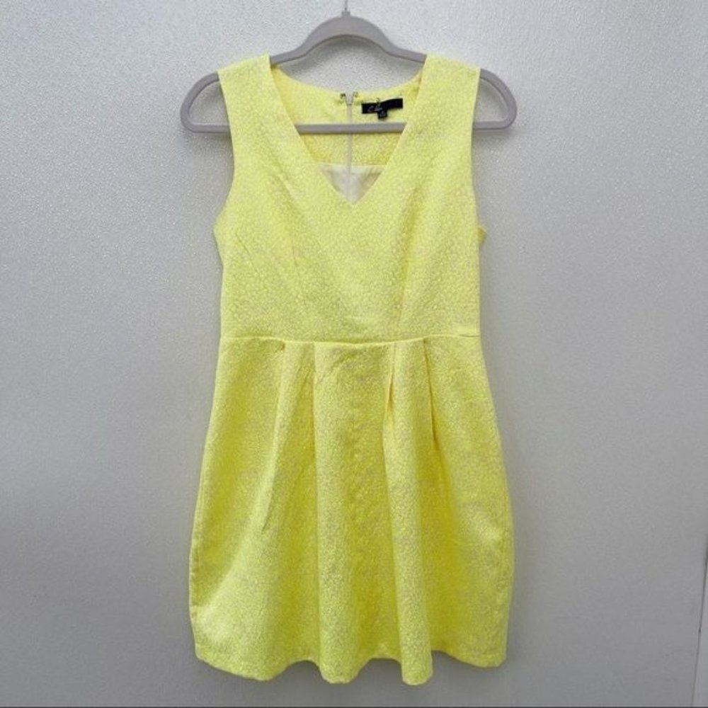 *50% OFF! C. Luce Anthro neon leopard dress yellow shift